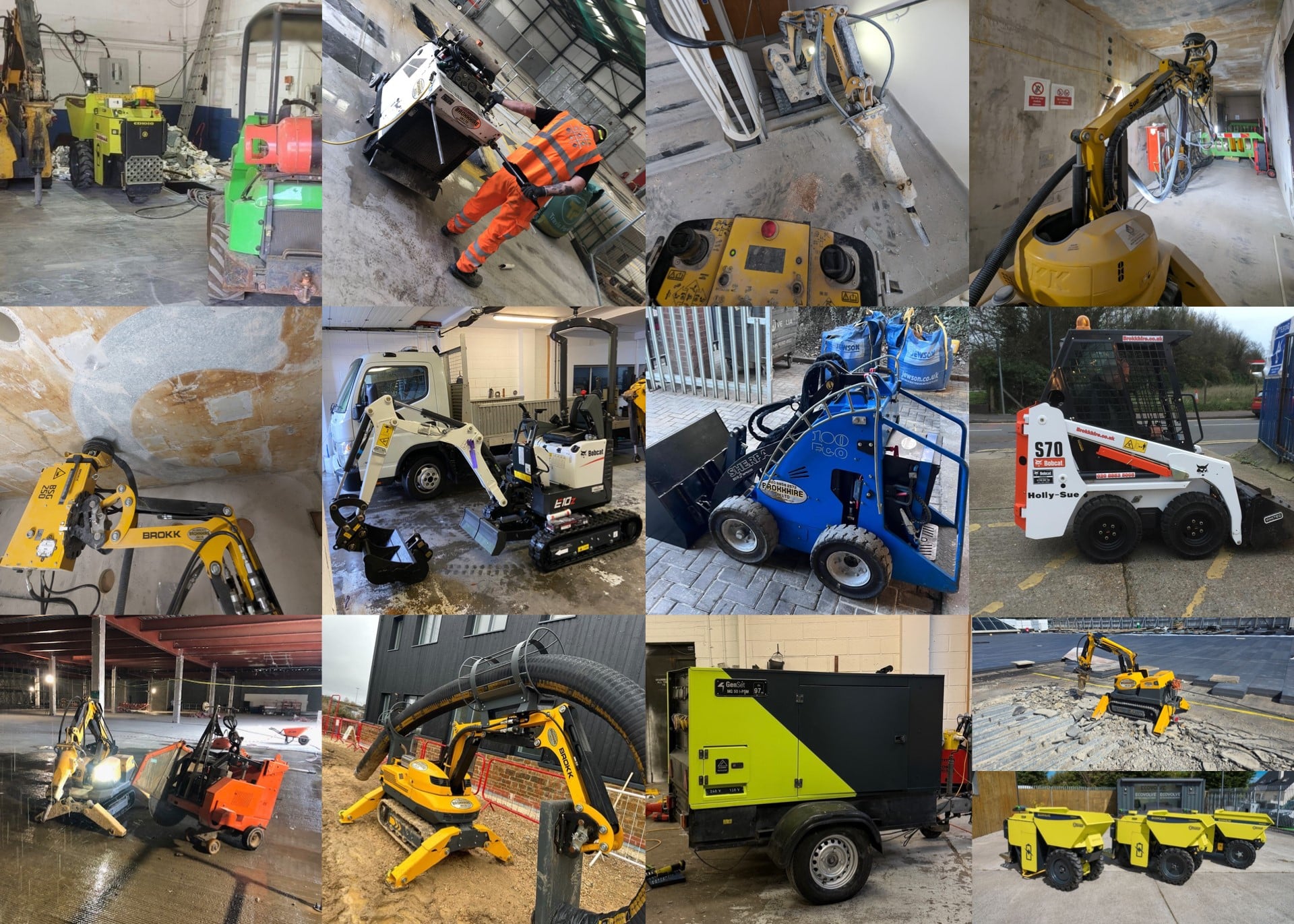 specialist plant Various specialist construction vehicles and equipment in different work environments.